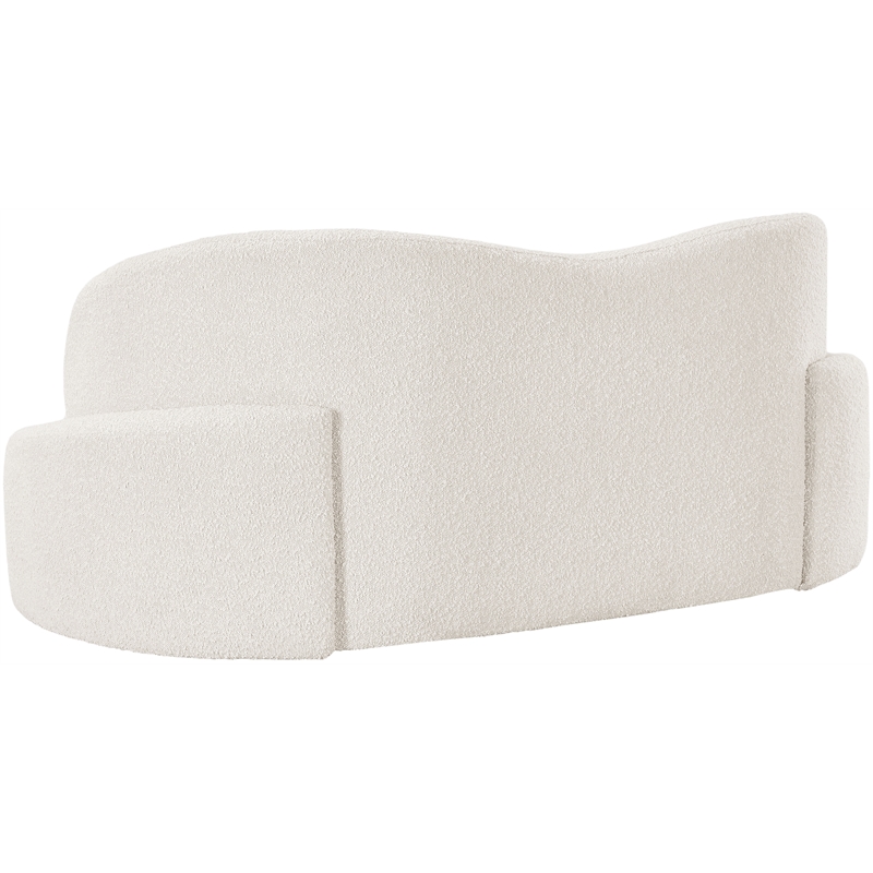 Meridian Furniture Principessa Cream Boucle Fabric Loveseat