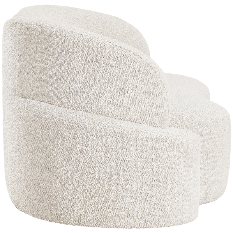 Meridian Furniture Principessa Cream Boucle Fabric Loveseat