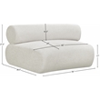 Meridian Furniture Bale Cream Chenille Fabric Modular Armless Chair