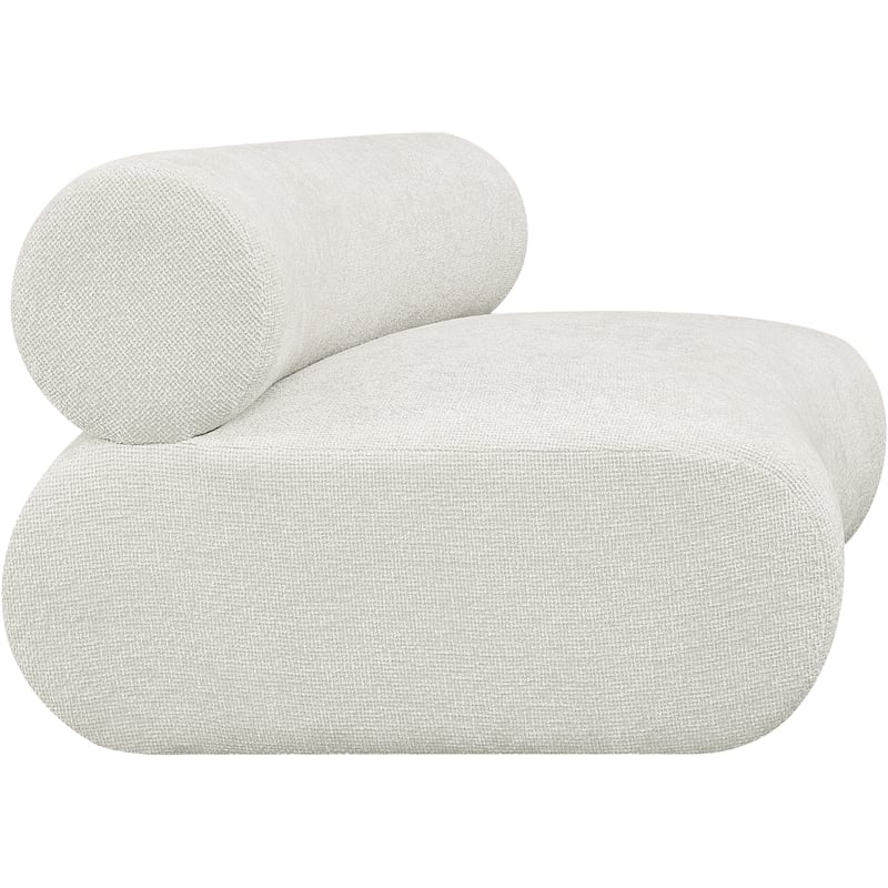 Meridian Furniture Bale Cream Chenille Fabric Modular Armless Chair