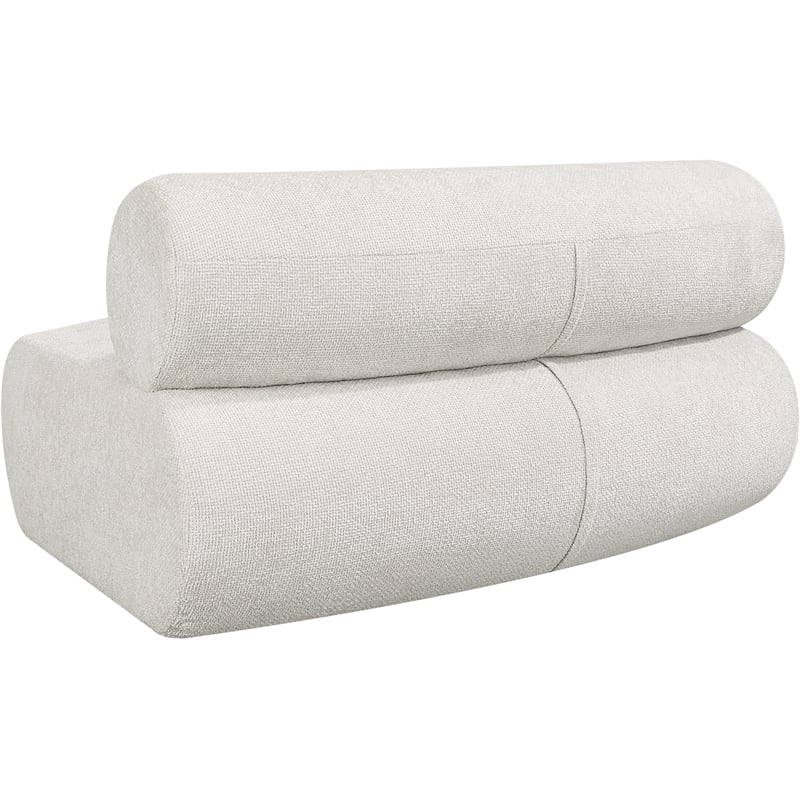 Meridian Furniture Bale Cream Chenille Fabric Modular Armless Chair