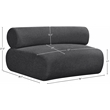 Meridian Furniture Bale Grey Chenille Fabric Modular Armless Chair