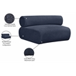 Meridian Furniture Bale Navy Chenille Fabric Modular Armless Chair
