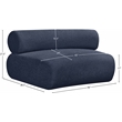 Meridian Furniture Bale Navy Chenille Fabric Modular Armless Chair