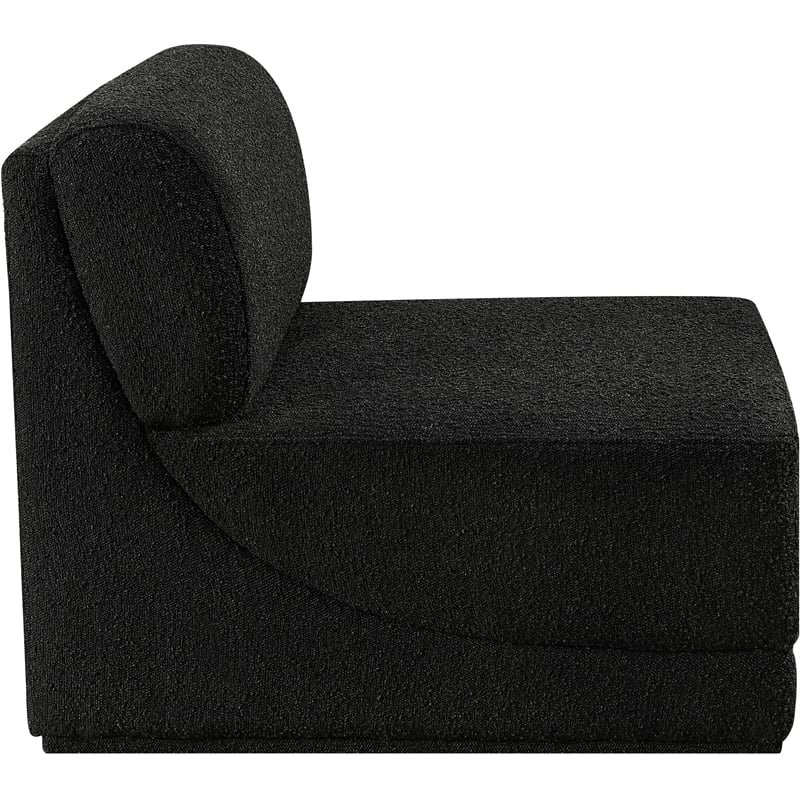 Meridian Furniture Ollie Black Boucle Fabric Armless