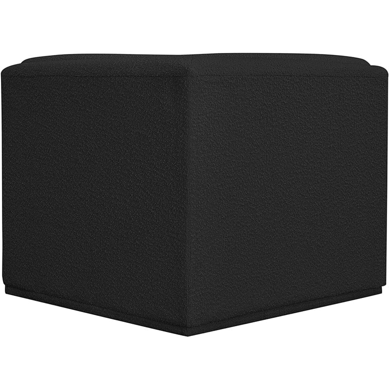 Meridian Furniture Ollie Black Boucle Fabric Corner