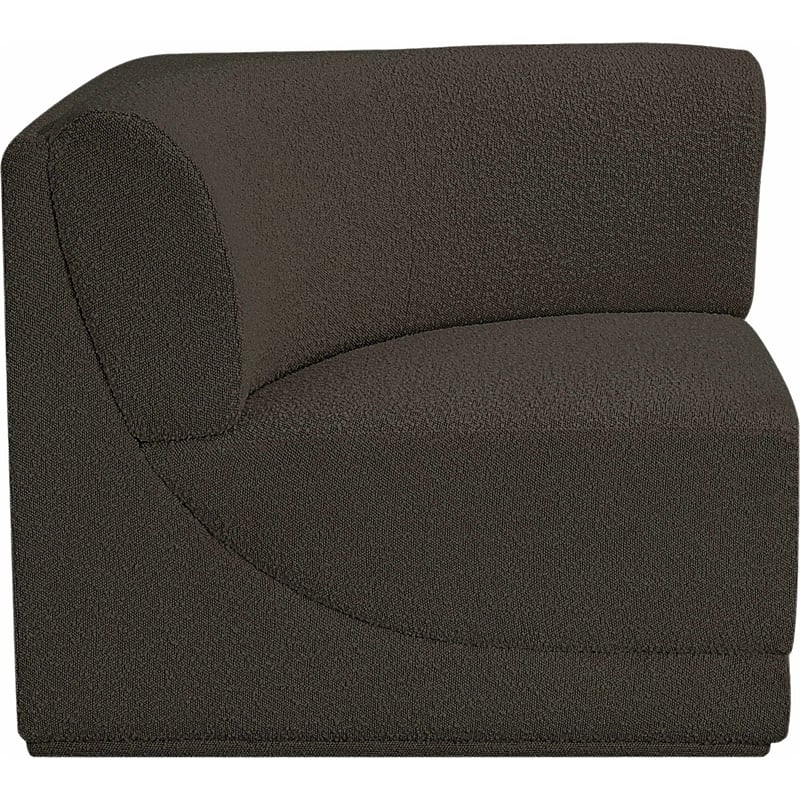 Meridian Furniture Ollie Brown Boucle Fabric Corner