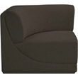 Meridian Furniture Ollie Brown Boucle Fabric Corner