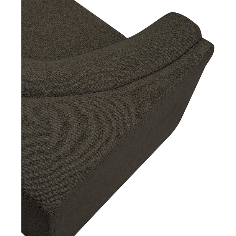 Meridian Furniture Ollie Brown Boucle Fabric Corner