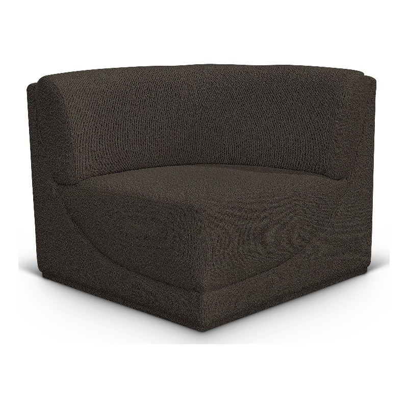 Meridian Furniture Ollie Brown Boucle Fabric Corner
