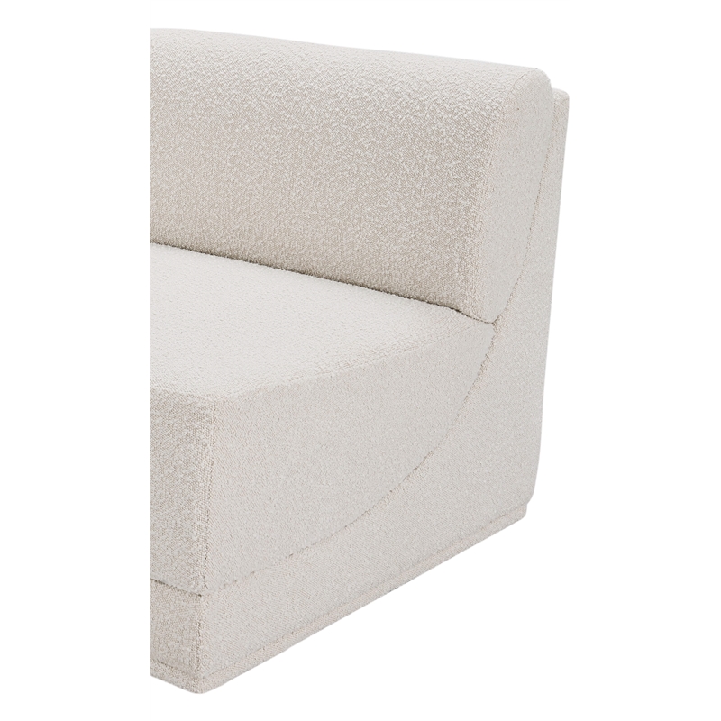 Meridian Furniture Ollie Cream Boucle Fabric Armless