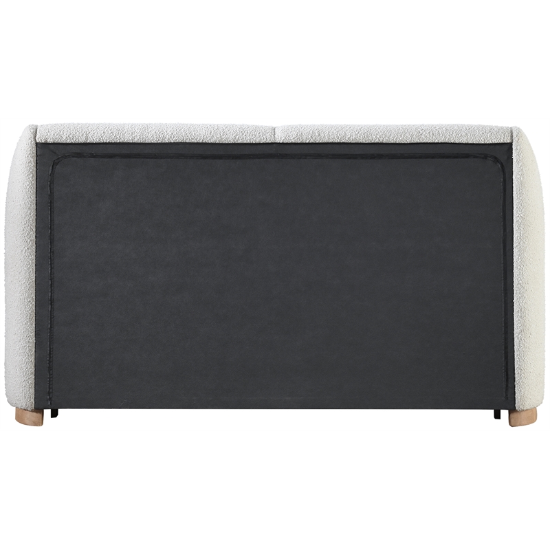 Meridian Furniture Jardin Cream Boucle Fabric King Bed