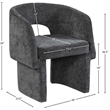 Meridian Furniture Emmet Black Chenille Fabric Dining Chair / Accent Chair