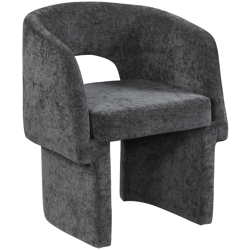Meridian Furniture Emmet Black Chenille Fabric Dining Chair / Accent Chair