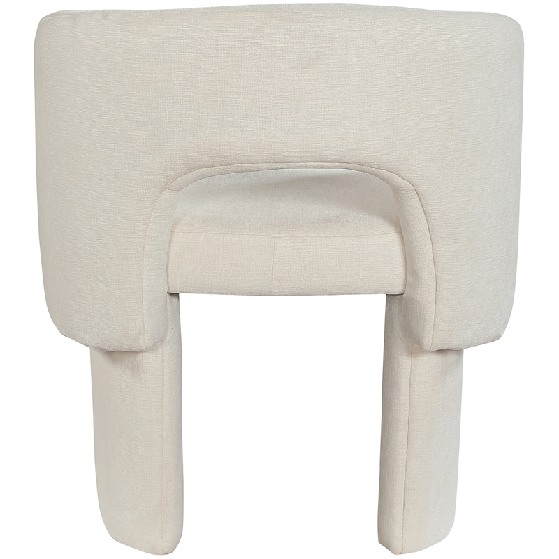 Meridian Furniture Emmet Cream Chenille Fabric Dining Chair / Accent Chair