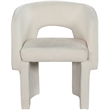 Meridian Furniture Emmet Cream Chenille Fabric Dining Chair / Accent Chair