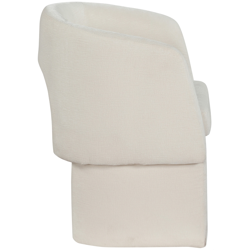 Meridian Furniture Emmet Cream Chenille Fabric Dining Chair / Accent Chair