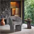 Meridian Furniture Emmet Grey Chenille Fabric Dining Chair / Accent Chair