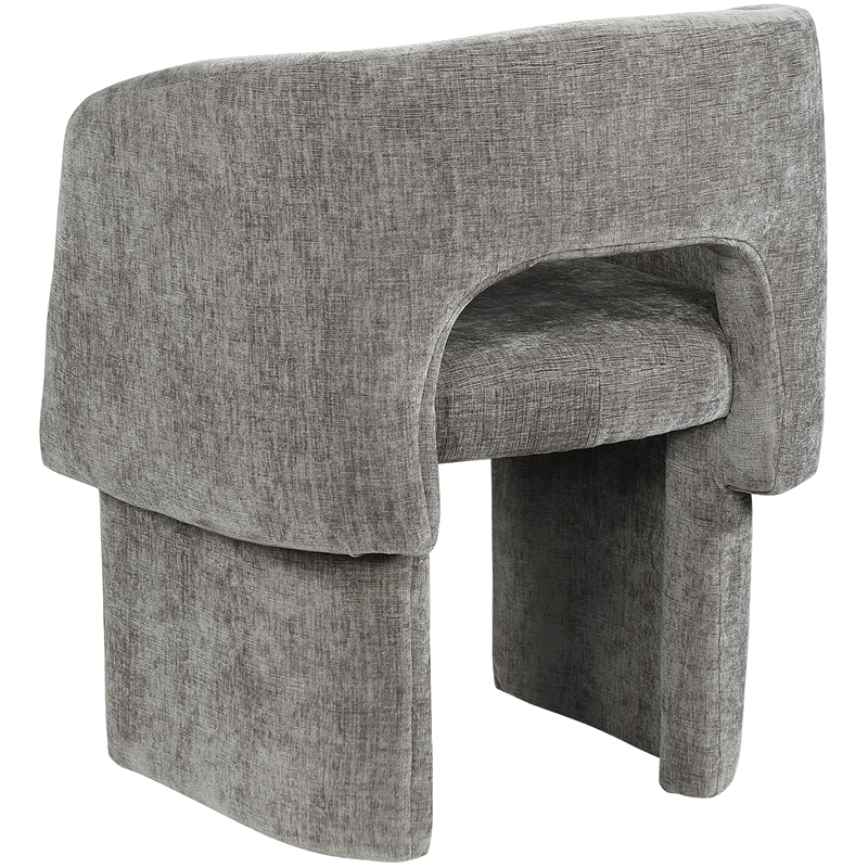 Meridian Furniture Emmet Grey Chenille Fabric Dining Chair / Accent Chair