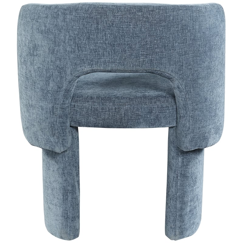 Meridian Furniture Emmet Light Blue Chenille Fabric Dining Chair / Accent Chair