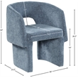 Meridian Furniture Emmet Light Blue Chenille Fabric Dining Chair / Accent Chair