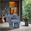 Meridian Furniture Emmet Light Blue Chenille Fabric Dining Chair / Accent Chair