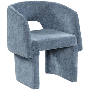 Meridian Furniture Emmet Light Blue Chenille Fabric Dining Chair / Accent Chair