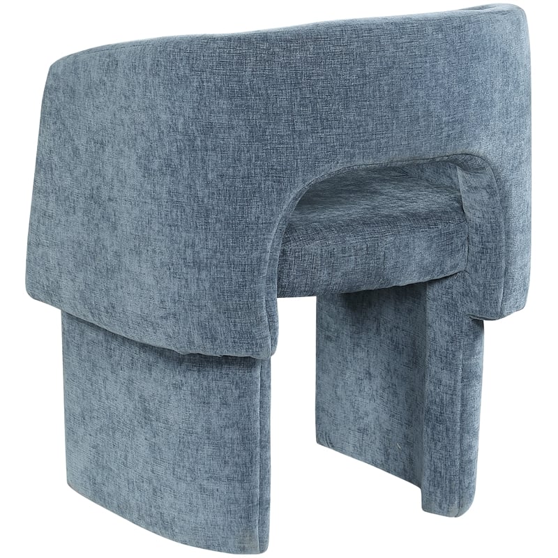 Meridian Furniture Emmet Light Blue Chenille Fabric Dining Chair / Accent Chair