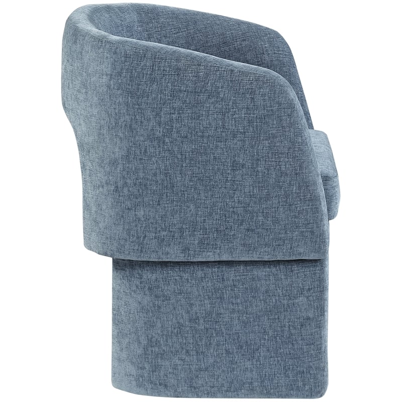 Meridian Furniture Emmet Light Blue Chenille Fabric Dining Chair / Accent Chair