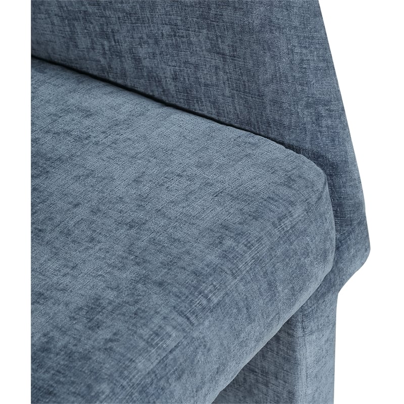 Meridian Furniture Emmet Light Blue Chenille Fabric Dining Chair / Accent Chair