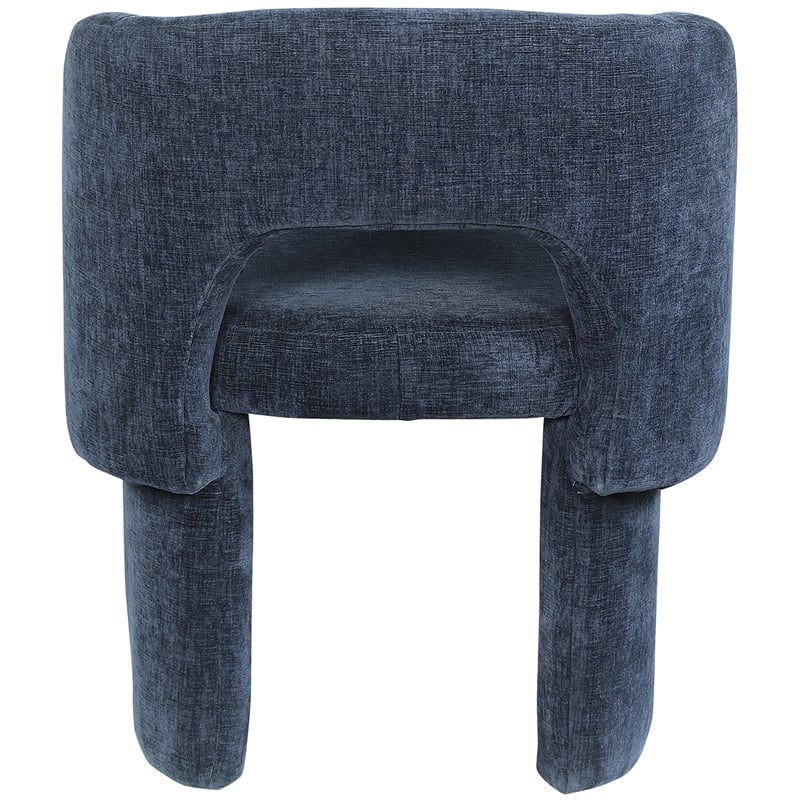 Meridian Furniture Emmet Navy Chenille Fabric Dining Chair / Accent Chair