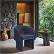 Meridian Furniture Emmet Navy Chenille Fabric Dining Chair / Accent Chair