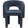 Meridian Furniture Emmet Navy Chenille Fabric Dining Chair / Accent Chair
