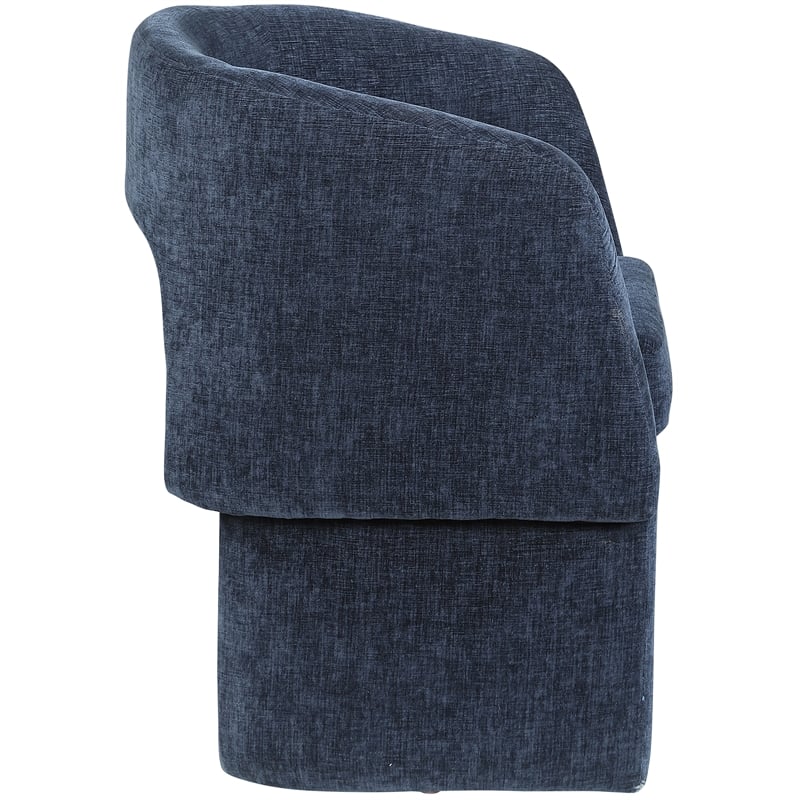 Meridian Furniture Emmet Navy Chenille Fabric Dining Chair / Accent Chair