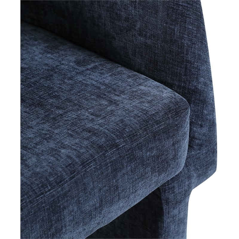 Meridian Furniture Emmet Navy Chenille Fabric Dining Chair / Accent Chair