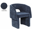 Meridian Furniture Emmet Navy Chenille Fabric Dining Chair / Accent Chair