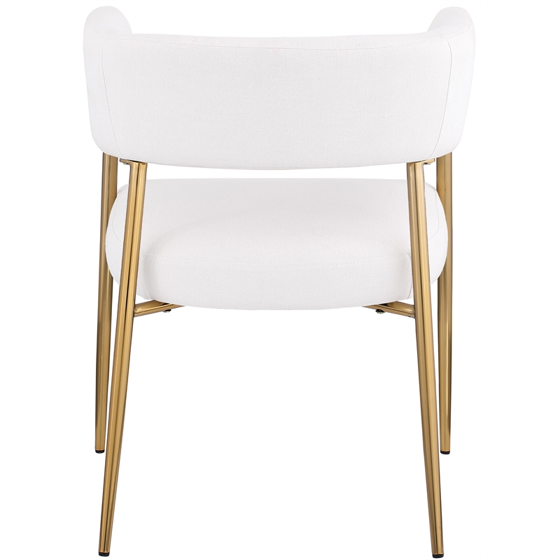 Meridian Furniture Creston Cream Durable Linen Textured Fabric Dining Chair