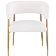 Meridian Furniture Creston Cream Durable Linen Textured Fabric Dining Chair