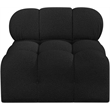 Meridian Furniture Ames Black Boucle Fabric Armless