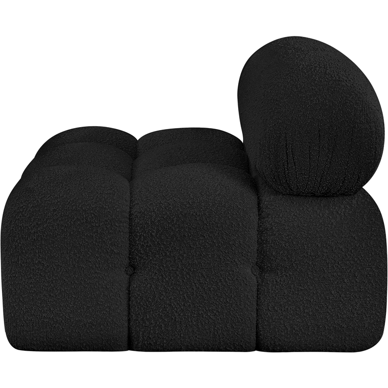 Meridian Furniture Ames Black Boucle Fabric Armless