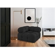 Meridian Furniture Ames Black Boucle Fabric Corner