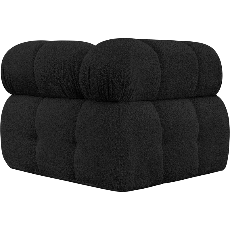 Meridian Furniture Ames Black Boucle Fabric Corner