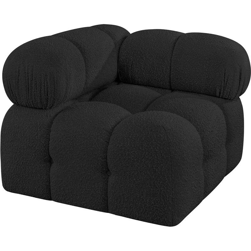 Meridian Furniture Ames Black Boucle Fabric Corner