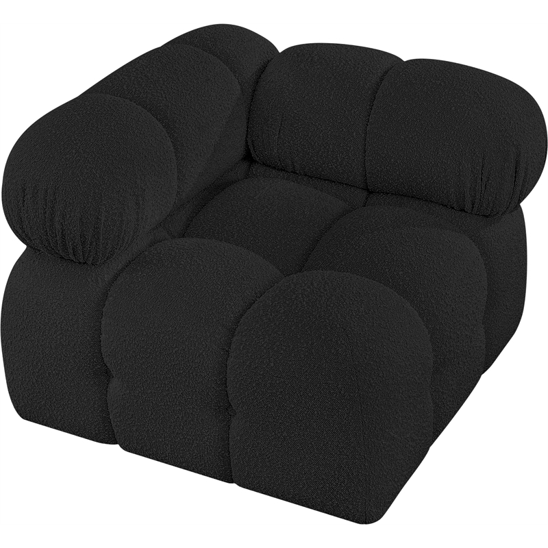 Meridian Furniture Ames Black Boucle Fabric Corner