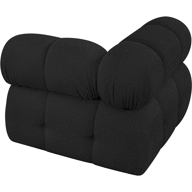 Meridian Furniture Ames Black Boucle Fabric Corner