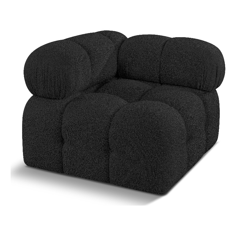 Meridian Furniture Ames Black Boucle Fabric Corner