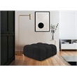Meridian Furniture Ames Black Boucle Fabric Ottoman