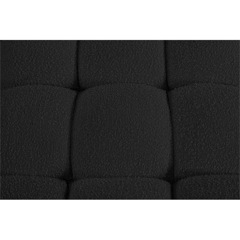 Meridian Furniture Ames Black Boucle Fabric Ottoman