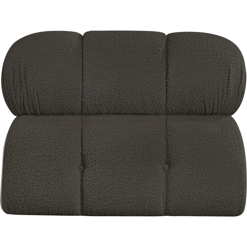 Meridian Furniture Ames Brown Boucle Fabric Armless