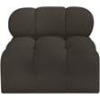 Meridian Furniture Ames Brown Boucle Fabric Armless